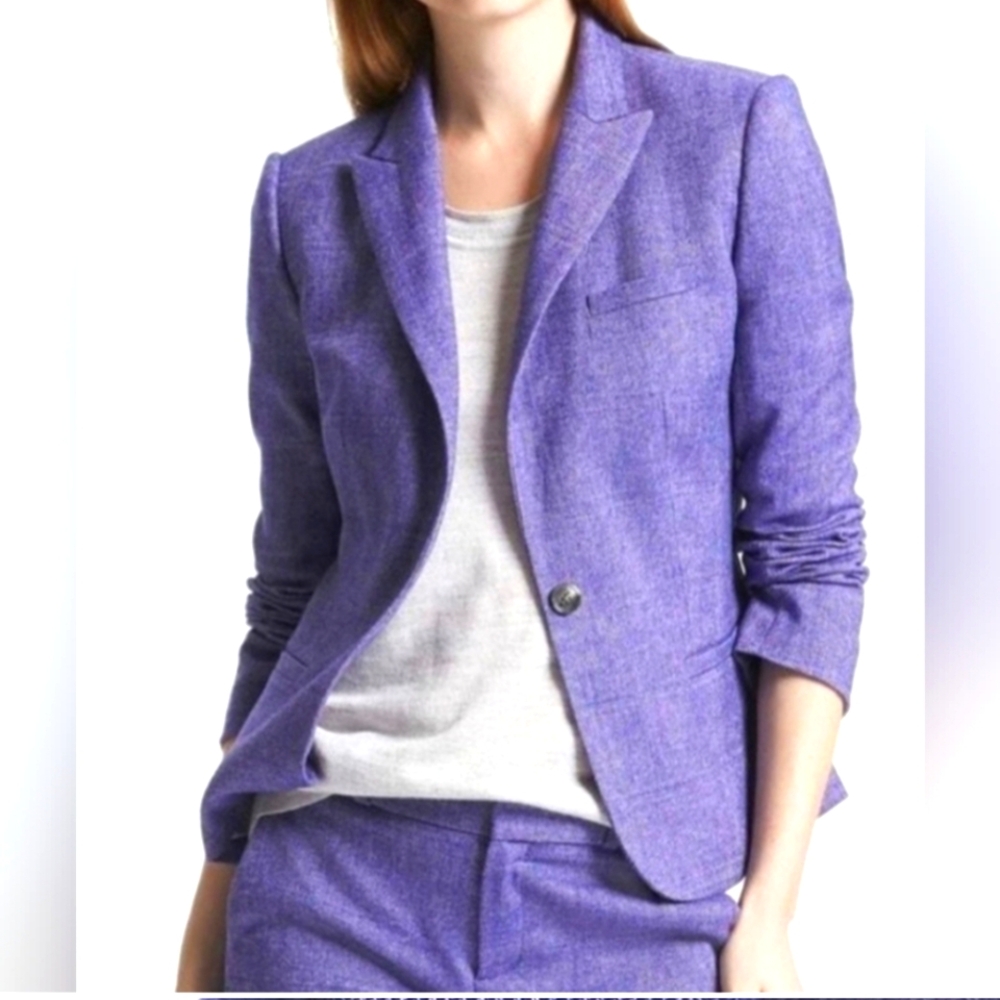 Banana Republic Purple Herringbone Blazer
